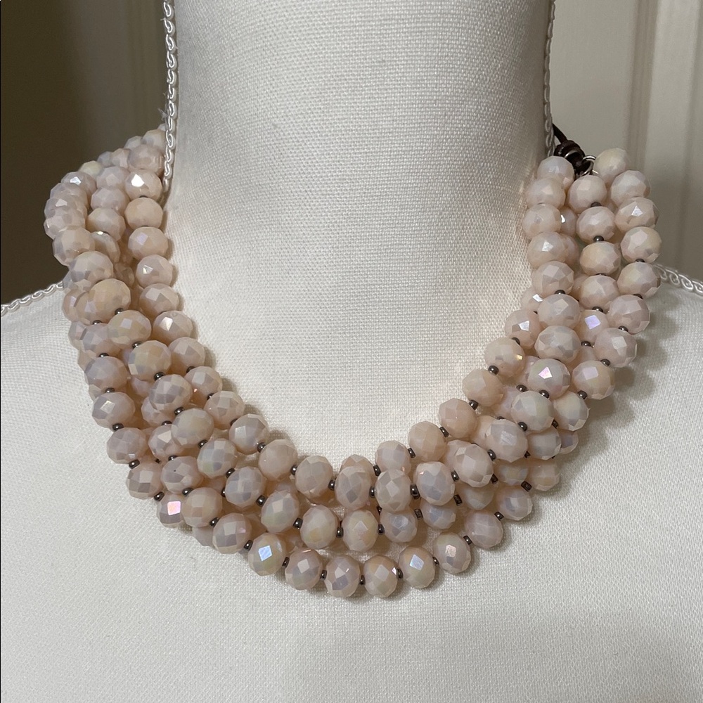 Elegant Cream Beaded Necklace